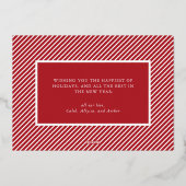 Vrolijk kerstfeest Nieuwe Baby Folie Holiday Kaart (Achterkant)