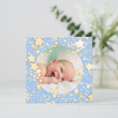 Vrolijk kerstfeest nieuwe baby jongen feestdagenkaart (Staand voorkant)