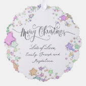 Vrolijk kerstfeest nieuwe baby ornament kaart (Achterkant)