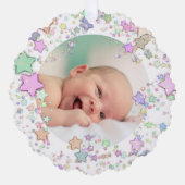 Vrolijk kerstfeest nieuwe baby ornament kaart (Voorkant)