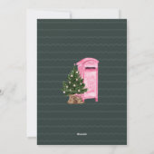 Vrolijk Kerstfeest Nieuwe Home Fun  Roze Mailbox Feestdagenkaart (Achterkant)