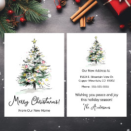 Vrolijk Kerstfeest Nieuwe Home Moderne Kerstboom Aankondiging