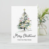 Vrolijk Kerstfeest Nieuwe Home Moderne Kerstboom Aankondiging (Staand voorkant)