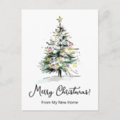 Vrolijk Kerstfeest Nieuwe Home Moderne Kerstboom Aankondigingskaart (Voorkant)