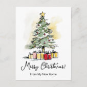 Vrolijk Kerstfeest Nieuwe Home Moderne Kerstboom Aankondigingskaart (Voorkant)