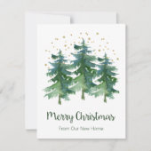 Vrolijk Kerstfeest Nieuwe Home Pine Trees Aankondiging (Voorkant)