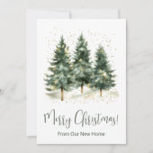 Vrolijk Kerstfeest Nieuwe Home Pine Trees Aankondiging (Voorkant)