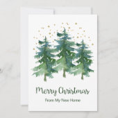 Vrolijk Kerstfeest Nieuwe Home Pine Trees Aankondiging (Voorkant)