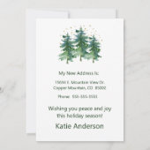 Vrolijk Kerstfeest Nieuwe Home Pine Trees Aankondiging (Achterkant)