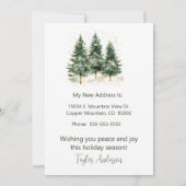 Vrolijk Kerstfeest Nieuwe Home Pine Trees Aankondiging (Achterkant)