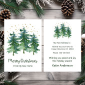 Vrolijk Kerstfeest Nieuwe Home Pine Trees Aankondiging