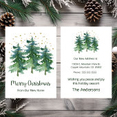 Vrolijk Kerstfeest Nieuwe Home Pine Trees Aankondiging