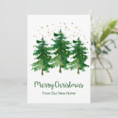 Vrolijk Kerstfeest Nieuwe Home Pine Trees Aankondiging (Staand voorkant)