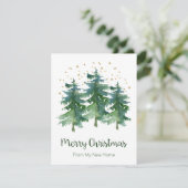 Vrolijk Kerstfeest Nieuwe Home Pine Trees Aankondiging (Staand voorkant)