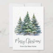 Vrolijk Kerstfeest Nieuwe Home Pine Trees Aankondiging (Voorkant)