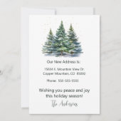 Vrolijk Kerstfeest Nieuwe Home Pine Trees Aankondiging (Achterkant)