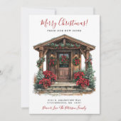 Vrolijk Kerstfeest Nieuwe Huis Voordeur Bewegen Aankondiging (Voorkant)