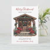 Vrolijk Kerstfeest Nieuwe Huis Voordeur Bewegen Aankondiging (Staand voorkant)