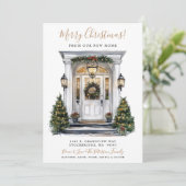 Vrolijk Kerstfeest Nieuwe Huis Voordeur Bewegen Aankondiging (Staand voorkant)