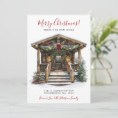 Vrolijk Kerstfeest Nieuwe Huis Voordeur Bewegen Aankondiging (Staand voorkant)