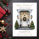 Vrolijk Kerstfeest Nieuwe Huis Voordeur Bewegen Aankondiging