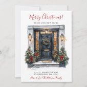 Vrolijk Kerstfeest Nieuwe Huis Voordeur Bewegen Aankondiging (Voorkant)