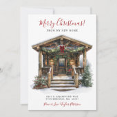 Vrolijk Kerstfeest Nieuwe Huis Voordeur Bewegen Aankondiging (Voorkant)