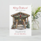 Vrolijk Kerstfeest Nieuwe Huis Voordeur Bewegen Aankondiging (Staand voorkant)