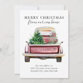 Vrolijk kerstfeest Nieuwe  Red Truck Moving Home Aankondiging (Voorkant)