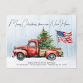 Vrolijk kerstfeest Nieuwe  Red Truck Moving Home Briefkaart (Voorkant)