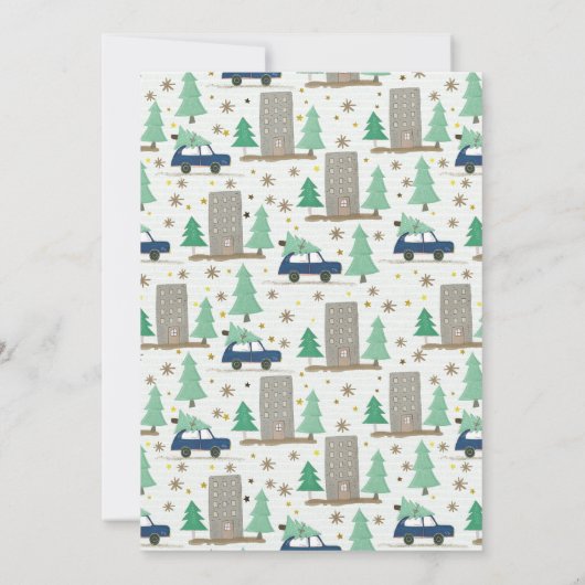 Vrolijk kerstfeest Nieuwe startfoto auto's en appa Aankondiging (Achterkant)