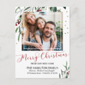 Vrolijk kerstfeest Nieuwe startkondiging Foto Feestdagenkaart (Voorkant)