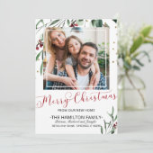 Vrolijk kerstfeest Nieuwe startkondiging Foto Feestdagenkaart (Staand voorkant)
