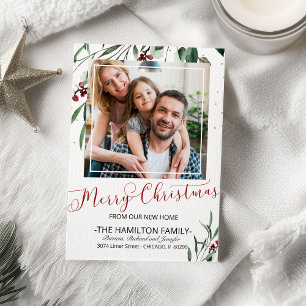 Vrolijk kerstfeest Nieuwe startkondiging Foto Feestdagenkaart
