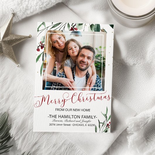 Vrolijk kerstfeest Nieuwe startkondiging Foto Feestdagenkaart