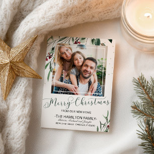 Vrolijk kerstfeest Nieuwe startkondiging Foto Feestdagenkaart