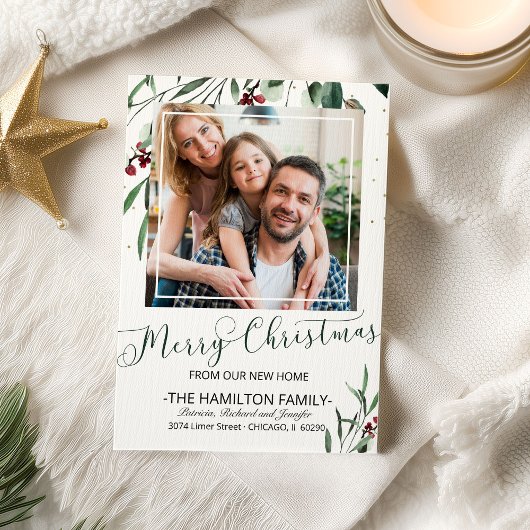 Vrolijk kerstfeest Nieuwe startkondiging Foto Feestdagenkaart