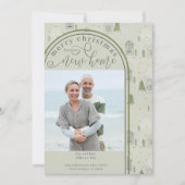 Vrolijk kerstfeest Nieuwe Thuisfoto Pine Village M Aankondiging (Voorkant)