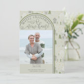 Vrolijk kerstfeest Nieuwe Thuisfoto Pine Village M Aankondiging (Staand voorkant)