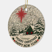 Vrolijk kerstfeest Nieuwjaar 1911 Keramisch Ornament (Links)