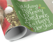 Vrolijk kerstfeest Nieuwjaar - 1 Foto Cadeaupapier (Rol Hoek)