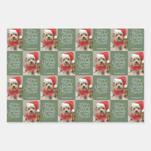 Vrolijk kerstfeest Nieuwjaar - 1 Foto Inpakpapier Vel (Voorkant 3)