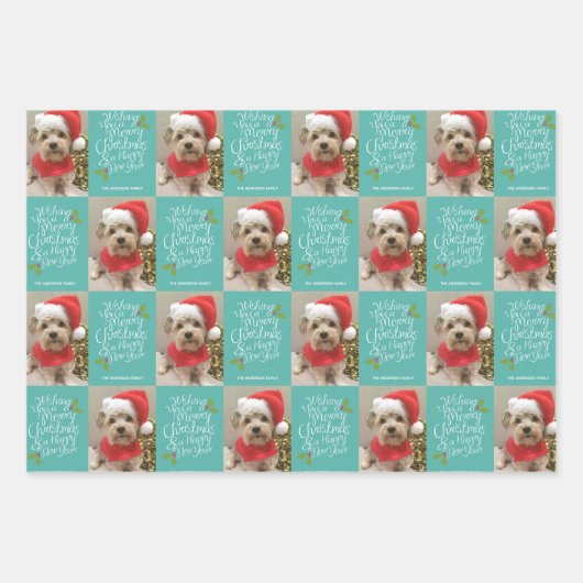 Vrolijk kerstfeest Nieuwjaar - 1 Foto Inpakpapier Vel (Voorkant 2)