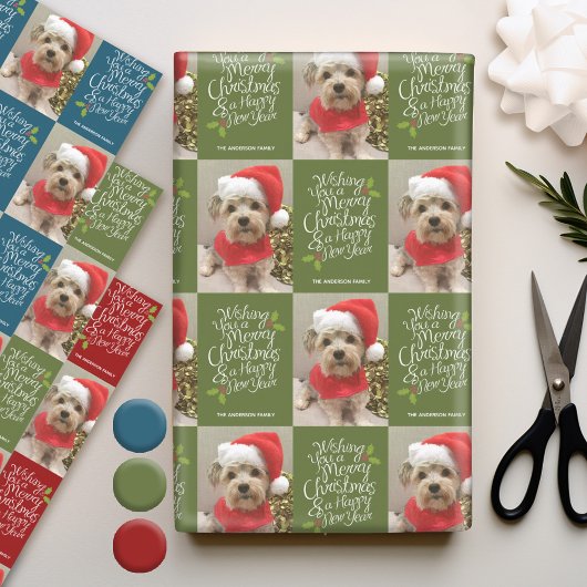 Vrolijk kerstfeest Nieuwjaar - 1 Foto Inpakpapier Vel