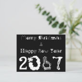 Vrolijk kerstfeest Nieuwjaar 2017 Typografie Feestdagenkaart (Staand voorkant)