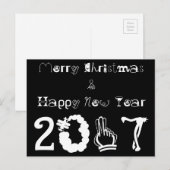 Vrolijk kerstfeest Nieuwjaar 2017 Typografie Feestdagenkaart (Voorkant / Achterkant)