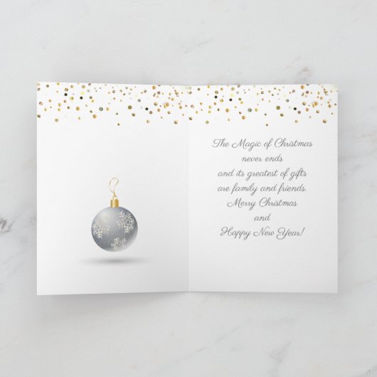 Vrolijk Kerstfeest & Nieuwjaar! 20XX zilveren luxe Feestdagen Kaart (Binnen)
