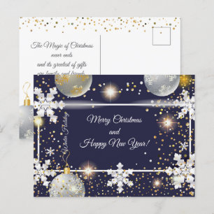 Vrolijk Kerstfeest & Nieuwjaar! 20XX zilveren luxe Feestdagenkaart