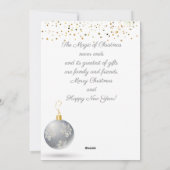 Vrolijk Kerstfeest & Nieuwjaar! 20XX zilveren luxe Feestdagenkaart (Achterkant)
