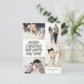Vrolijk kerstfeest Nieuwjaar 4 Foto Collage Feestdagenkaart (Staand voorkant)